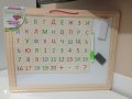 Дървена магнитна дъска с българската азбука-2 в 1, снимка 1 - Рисуване и оцветяване - 39048601