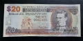 20 долара. Барбадос. 1996 година. Добре запазена на вид банкнота., снимка 1