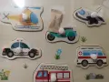 Нова дървена дъска пъзел на марката Lupilu с превозни средства., снимка 2