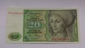 Банкнота от 20 марки 1980 година - Западна Германия, снимка 2