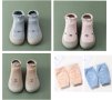 Детски/ бебешки пантофи тип чорапи с гумена подметка/ наколенки, снимка 1