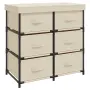 vidaXL Шкаф за съхранение с 6 чекмеджета, 55x29x55 см, кремав, стомана, снимка 1