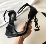 Сандали на ток - черна кожа с черен ток - S-Y1L

, снимка 2