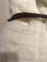 Уникален, пухкав бял елек от еко кожа с колан и две джобчета, снимка 7