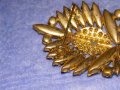 СТАРА ПОЗЛАТЕНА БРОНЗОВА ФЛОРАЛНА РЕТРО БРОШКА с ФАСЕТИРАНИ БЛЕСТЯЩИ КРИСТАЛИ 37018, снимка 7