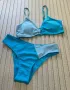 Син дамски бански от две части , снимка 3