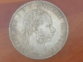 2 флорина сребро 1884 Австро Унгария много рядка  и запазена монета , снимка 4
