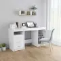 vidaXL Бюро, бяло, 140x50x76 см, инженерно дърво, снимка 3