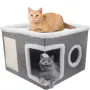Котешка къщичка 2 в 1 с драскалка и легло, снимка 2