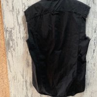 Дънкова нова мъжка черна риза без ръкави Zara S/M , снимка 11 - Ризи - 41773533