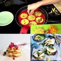 Удобна и практична силиконова форма за приготвяне на яйца и палачинки, снимка 9 - Прибори за хранене, готвене и сервиране - 39984008