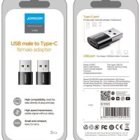 Адаптер JOYROOM от USB Type С от женско към мъжко, черен, снимка 4 - Друга електроника - 41453453