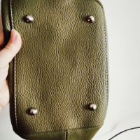 Зелена чанта от естествена кожа, снимка 6 - Чанти - 44567564