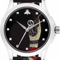 GUCCI Snake Insignia Leather Strap Watch, 40mm-50%, снимка 3 - Дамски - 36035230