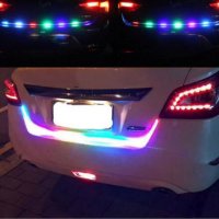 Многоцветна RGB Стоп LED светеща сигнална лента за багажник на кола мигачи стопове задни светлини, снимка 5 - Аксесоари и консумативи - 41403803