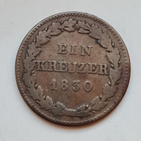 Germany NASSAU . СЕТ от 2 монети. Един кройцер 1830 и 1863 год , снимка 5 - Нумизматика и бонистика - 36215989