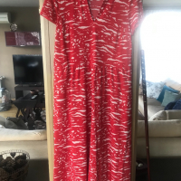 Червена  миди рокля , снимка 6 - Рокли - 36319656