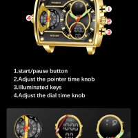 FOXBOX кварцов часовниk модел 2023, водоустоичив, уникален дизайн с 3 дисплея и др. , снимка 3 - Мъжки - 40438690