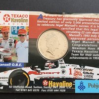 Остров Ман. Великобритания. 2 паунда .1994 г. Юбилейна. Шампион на PPG IndyCar 1993 - Найджъл Менсъл, снимка 6 - Нумизматика и бонистика - 40895317