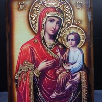 Икона на платно А4 на Пресвета Майка Богородица Закрилница - ръчна изработка . Модел А., снимка 11 - Икони - 42689100