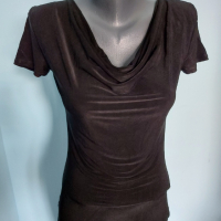 Еластична блузка с набрано деколте - turtule neck / унисайз , снимка 1 - Корсети, бюстиета, топове - 14728454