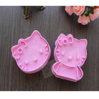 Комплект от 2 бр. релефни резци - котета Hello Kitty – за фондан или сладки, снимка 1 - Форми - 44509880