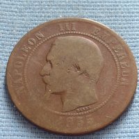 Рядка монета 10 сантима 1855г. Франция Наполеон трети за КОЛЕКЦИЯ 30252, снимка 5 - Нумизматика и бонистика - 42681869