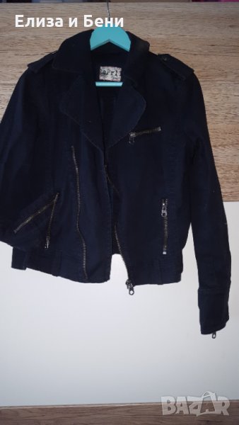  рокерия  байкър мото яке деним индиго Размер: Л марка, снимка 1