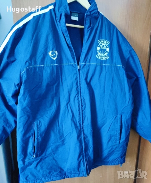 Винтидж футболна Мъжка Шуба яке подплата син Nike Л/Хл, снимка 1