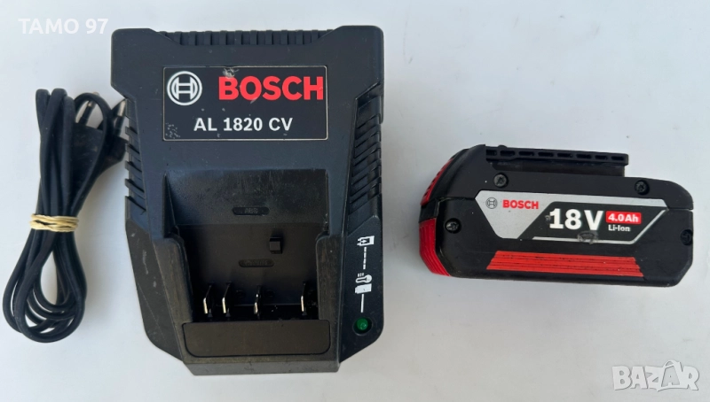 BOSCH AL 1820 CV зарядно устройство и BOSCH GBA 18V 4.0Ah акумулаторна батерия, снимка 1
