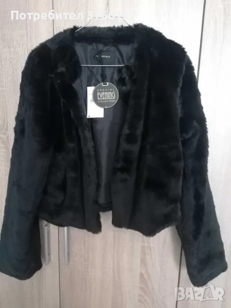 Сако изкуствена кожа, черно с етикет, снимка 1