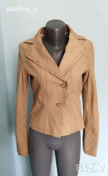 Дизайнерско сако / яке от естествен мек набук "Arma"®leather / малък размер , снимка 1