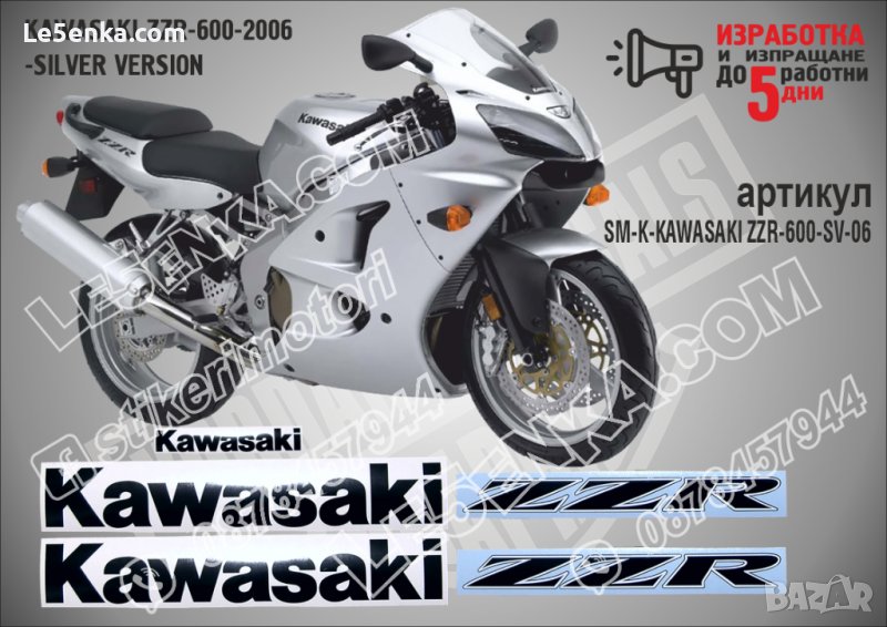 KAWASAKI ZZR 600 SILVER VERSION 2006 SM-K-KAWASAKI ZZR-600-SV-06, снимка 1