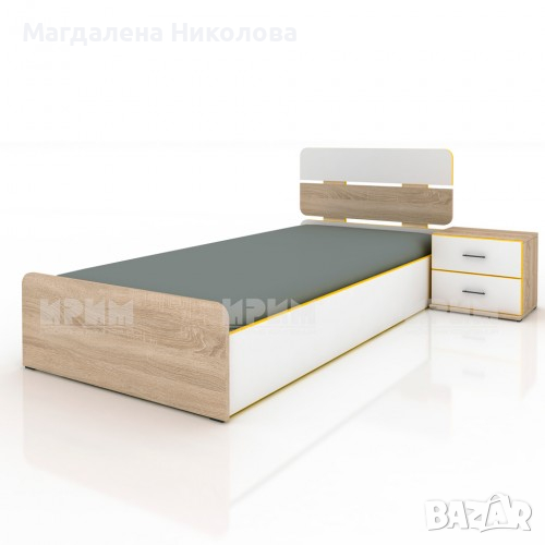 Обзавеждане за детска стая - легло с матрак и нощно шкафче + бюро и рафт, снимка 1