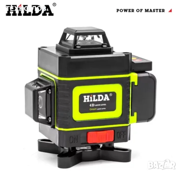 Лазерен Нивелир 4-D,16 линии пълен комплект 2 батерии прахо-водоустойчив, снимка 1