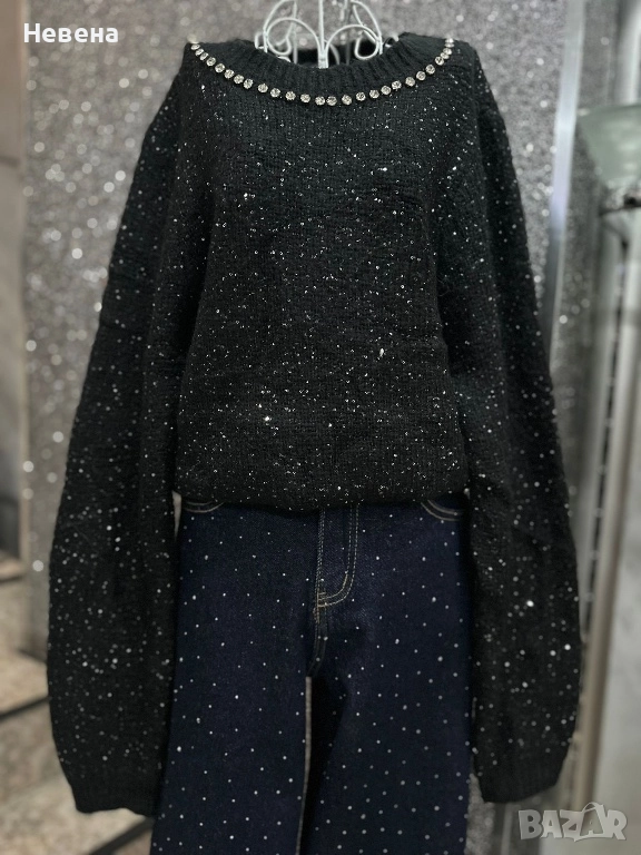 Блуза с камъчета и пайети 2 цвята, снимка 1