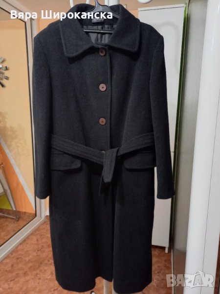 Плътно, черно италианско палто. Размер: ХL. Леко и меко, с подплата., снимка 1