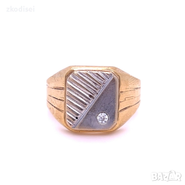 Златен мъжки пръстен 5,50гр. размер:62 14кр. проба:585 модел:4814-1, снимка 1