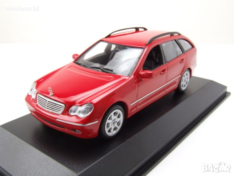 Mercedes C-Klasse T-Modell S203 Kombi 2001 - мащаб 1:43 Maxichamps моделът е нов в PVC дисплей-кейс, снимка 1