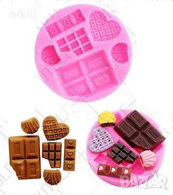 малки десерти шоколад бисквитка силиконов молд форма фондан декор украса , снимка 1