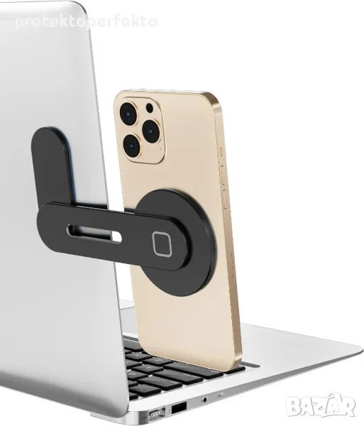 Magsafe магнитен държач за телефон, лаптоп/ монитор, универсален, черен цвят, снимка 1