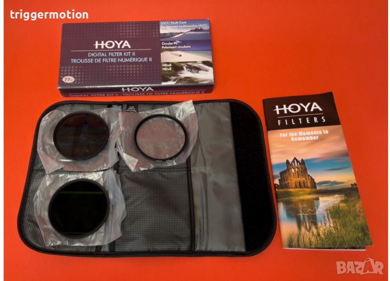 Филтър Кит Hoya Ø 77mm Digital CIR-PL, NDX8, HMC UV + Калъф & Кутия, снимка 1
