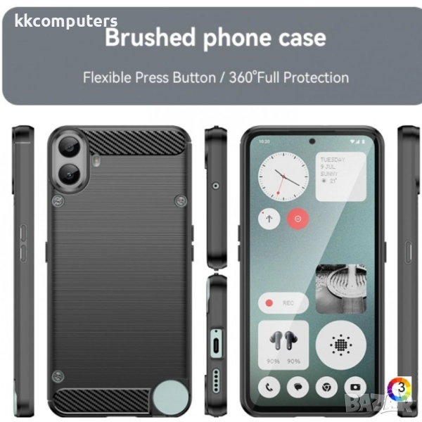 Nothing CMF Phone 1 Удароустойчив Carbon Fiber Калъф и Протектор, снимка 1