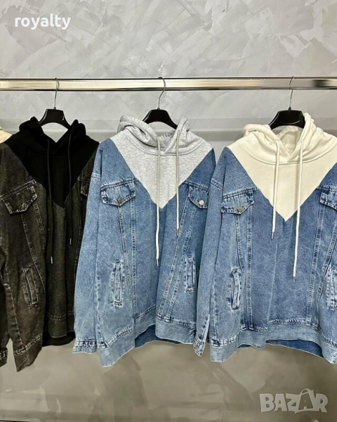 Дамско Дънково Худи Различни Цветове , снимка 1