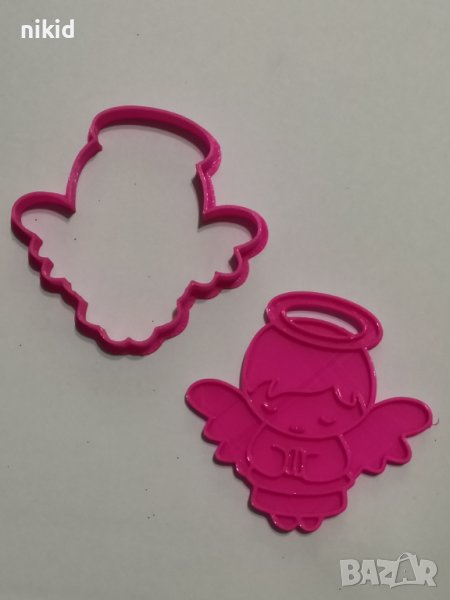 Ангел с венец Ангелче Пластмасов резец форма за тесто фондан украса декор, снимка 1