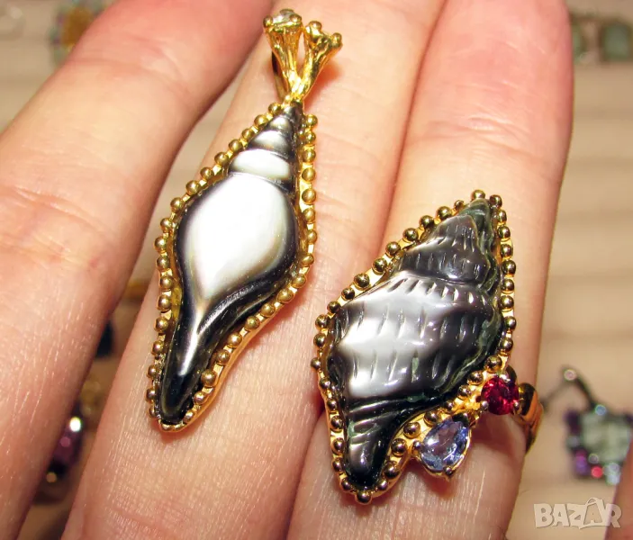 Страхотен комплект седеф, арогонит, подходящи за подарък, снимка 1