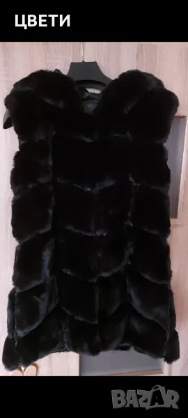 Елек от еко-кожа с косъм, снимка 1