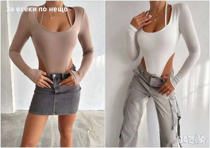 Дамско Боди С Дълъг Ръкав - 2 Налични Цвята Код Р&М3, снимка 1