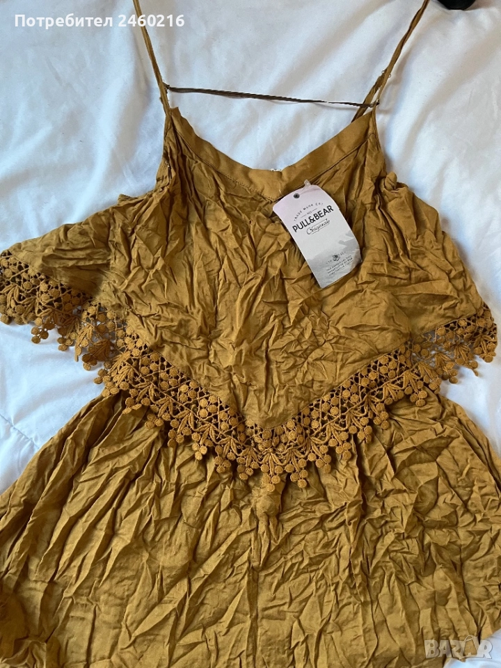 Дамски гаштещризон с пола- панталон и волан о голи рамене. , снимка 1