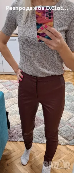 Hugo boss  оригинален кожен панталон слим, снимка 1